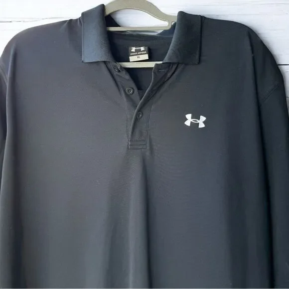 Men’s Under Armour Black Polo Size XL - Picture 2 of 8